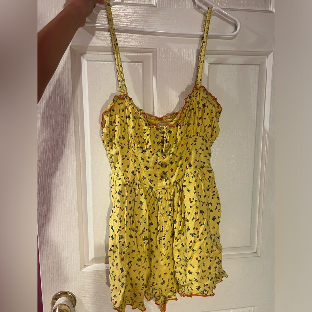 Yellow ruffly romper